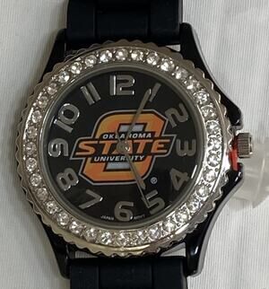 Oklahoma State Cowboys Ladies Crystals Watch, Gift for Her Mom Anniversary, NCAA